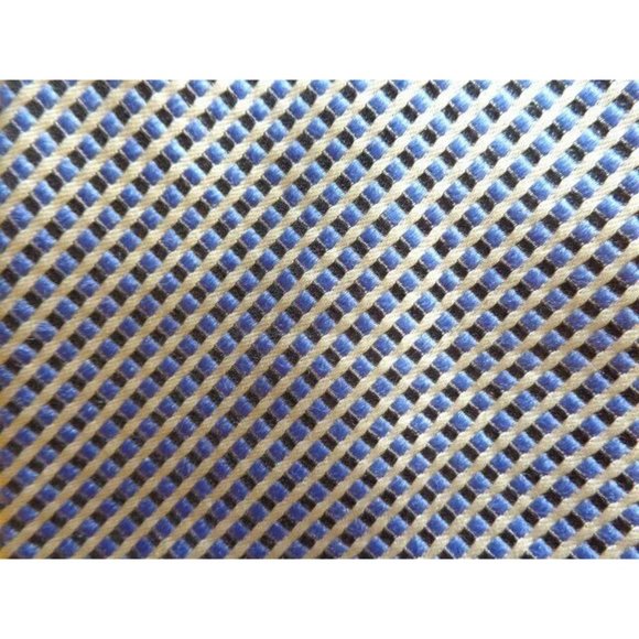 BURBERRYS ~SILK DRESS SHIRT SUIT TIE ~WHITE BLACK BLUE ~ PLAID CHECK STRIPE ~59" - Picture 1 of 3